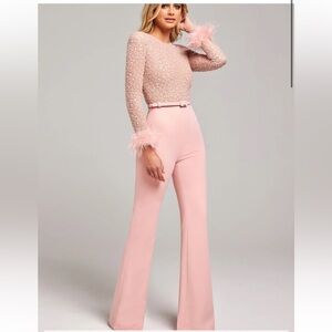 NADINE MERABI Pink Flare Jumpsuit